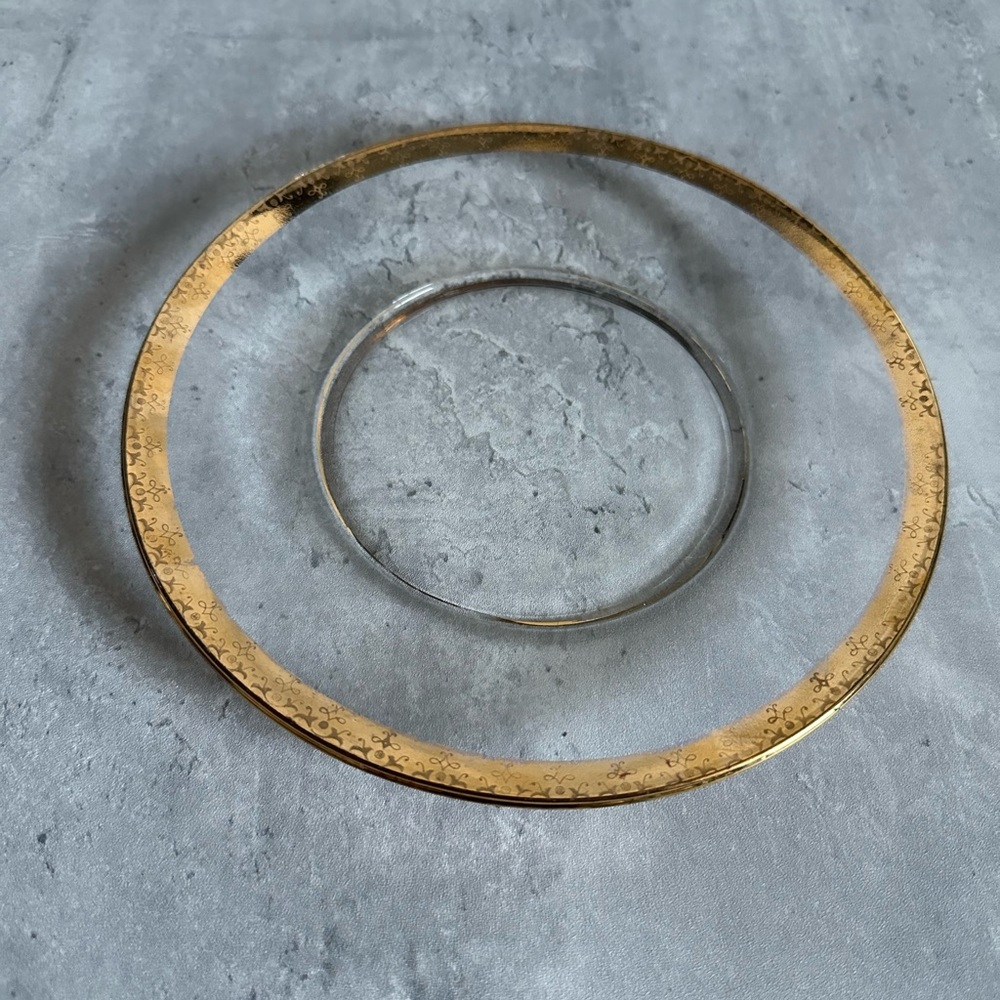 Vintage Gold Rim Glass Plate